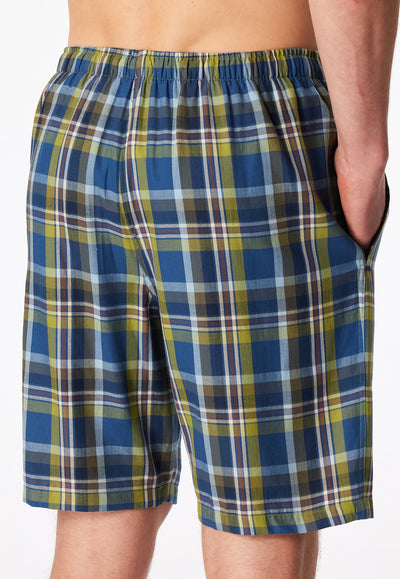 Pantaloncini Corti Uomo Cotone Quadretti Verde Abbigliamento Schiesser
