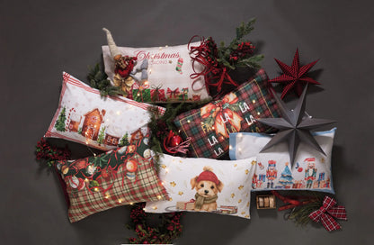 Coppia di Federe Madapolam Natalizie Letto Riviera