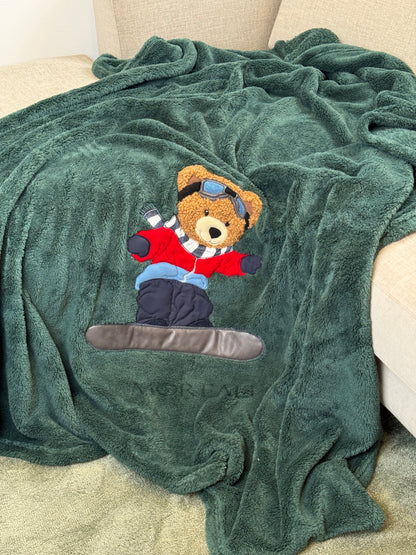 Plaid Pile Coccola Ricamato 'Teddy Snow' Soggiorno Maryplaid