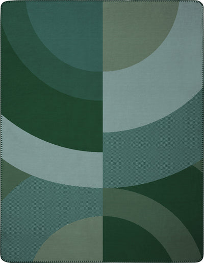 Plaid Caldo Cotone Green Curves Soggiorno Borbo