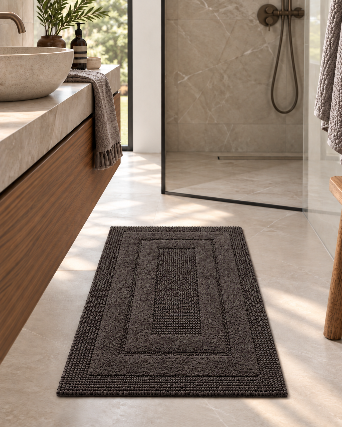 POPUP - Tappeto Bagno Tinta Unita BOURDON Bagno Home Philosophy 50 x 50 Nero