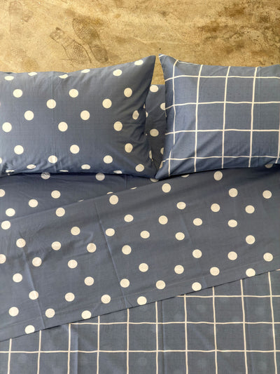Completo Lenzuola Copriletto Quadri-Pois EASY Letto Moreali Tessile Casa