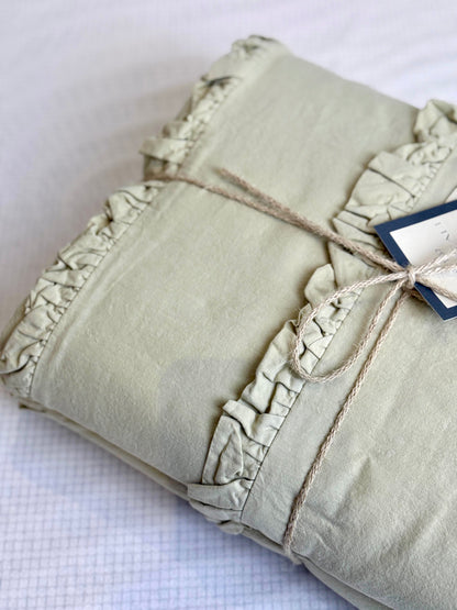 Parure Copripiumino No-Stiro DOPPIA FRAPPINA Letto Moreali Tessile Casa Matrimoniale Corda