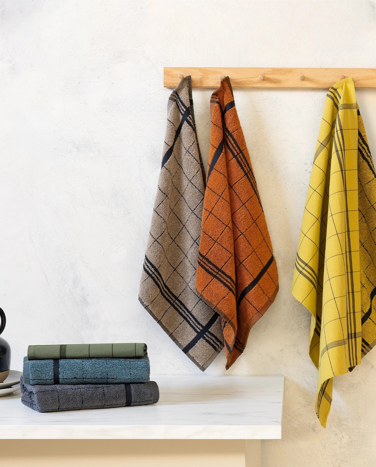 Set Canovacci Tela+Spugna QUADRI Cucina Moreali Tessile Casa