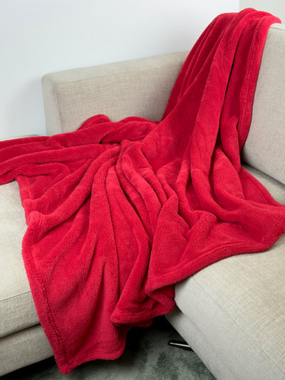 Plaid Extra Soft COCCOLA Soggiorno Moreali Tessile Casa Plaid 150 x 180 Rosso