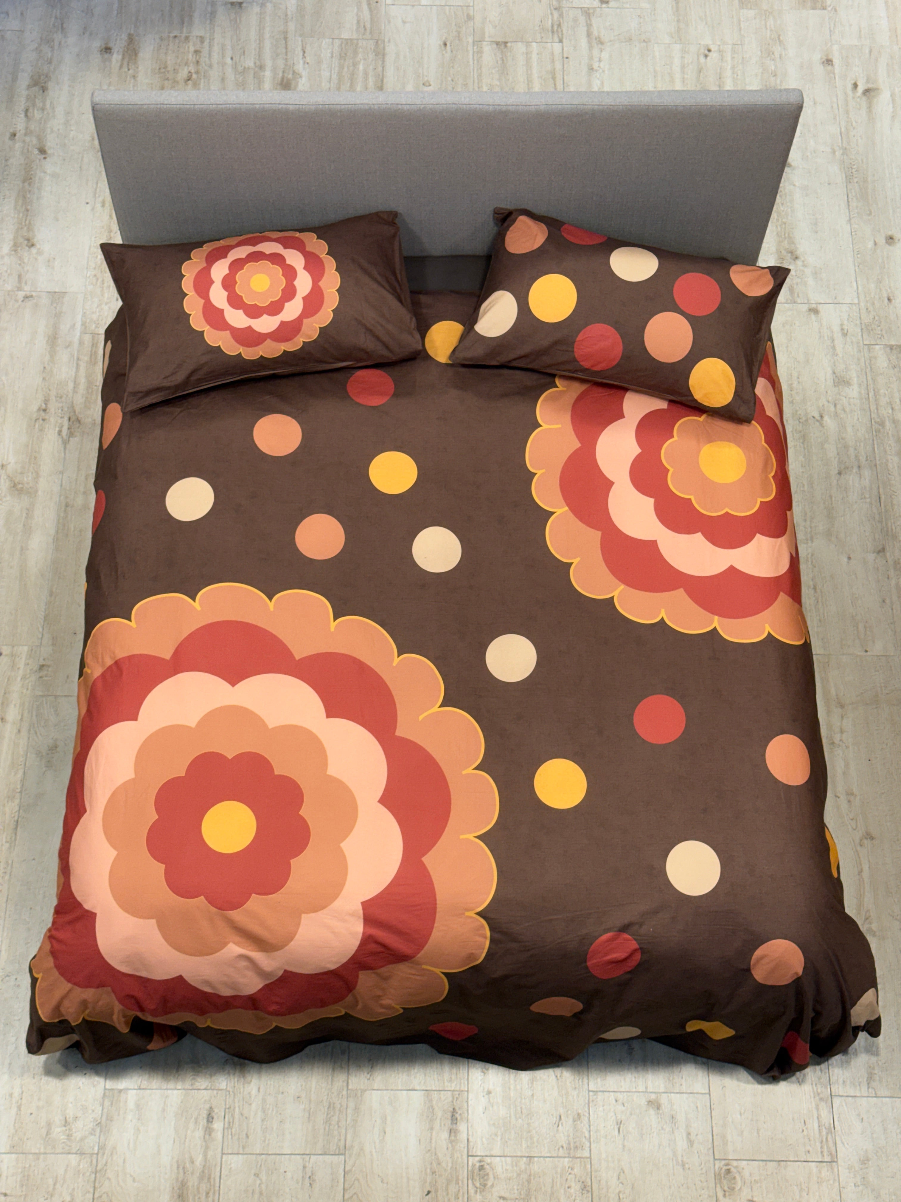 Parure Copripiumino Stampa Digitale BIG FLOWERS Letto Moreali Tessile Casa