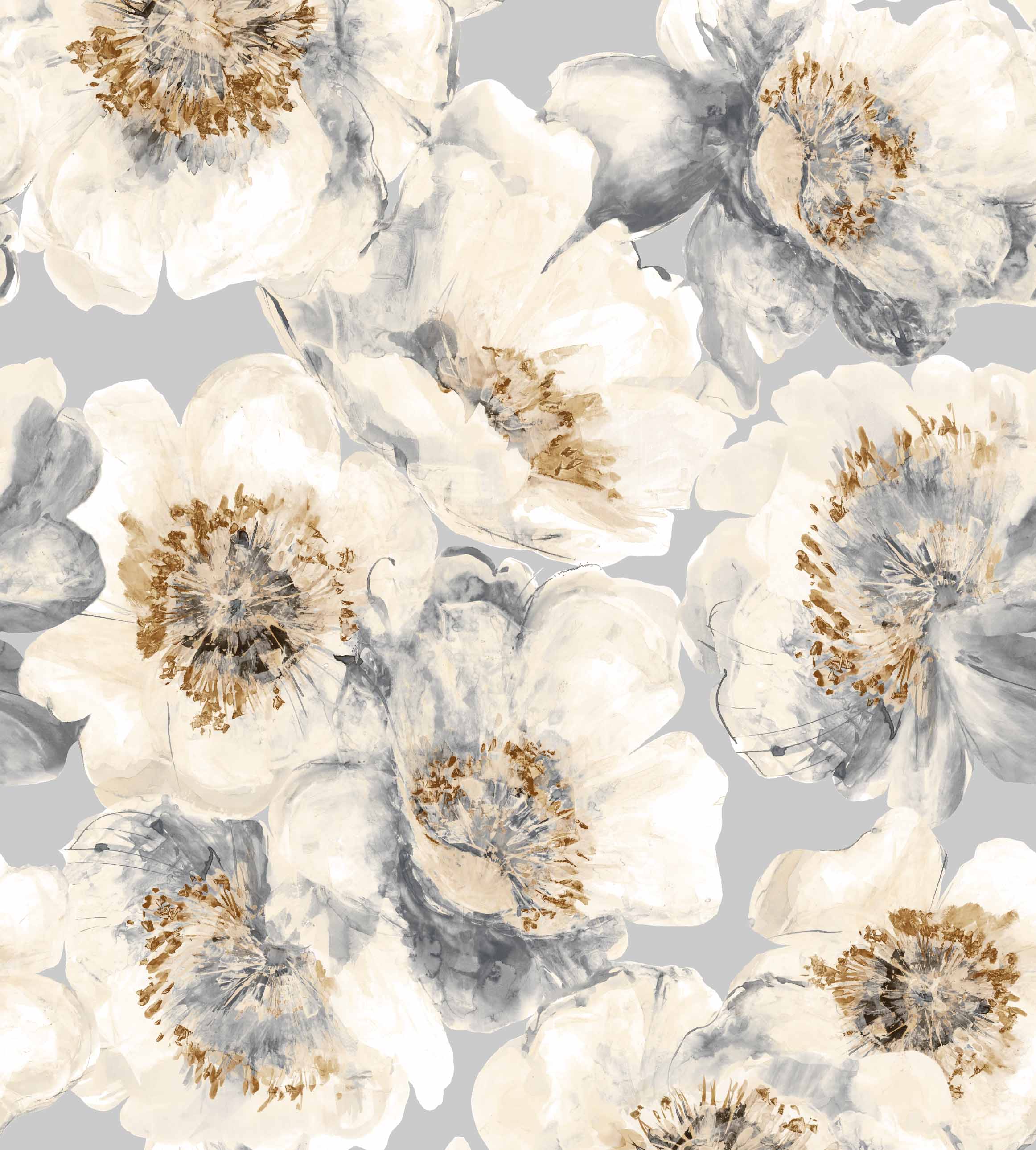 Parure Copripiumino Raso 300TC Stampa Digitale Hellebro Letto Reevèr Matrimoniale Sabbia