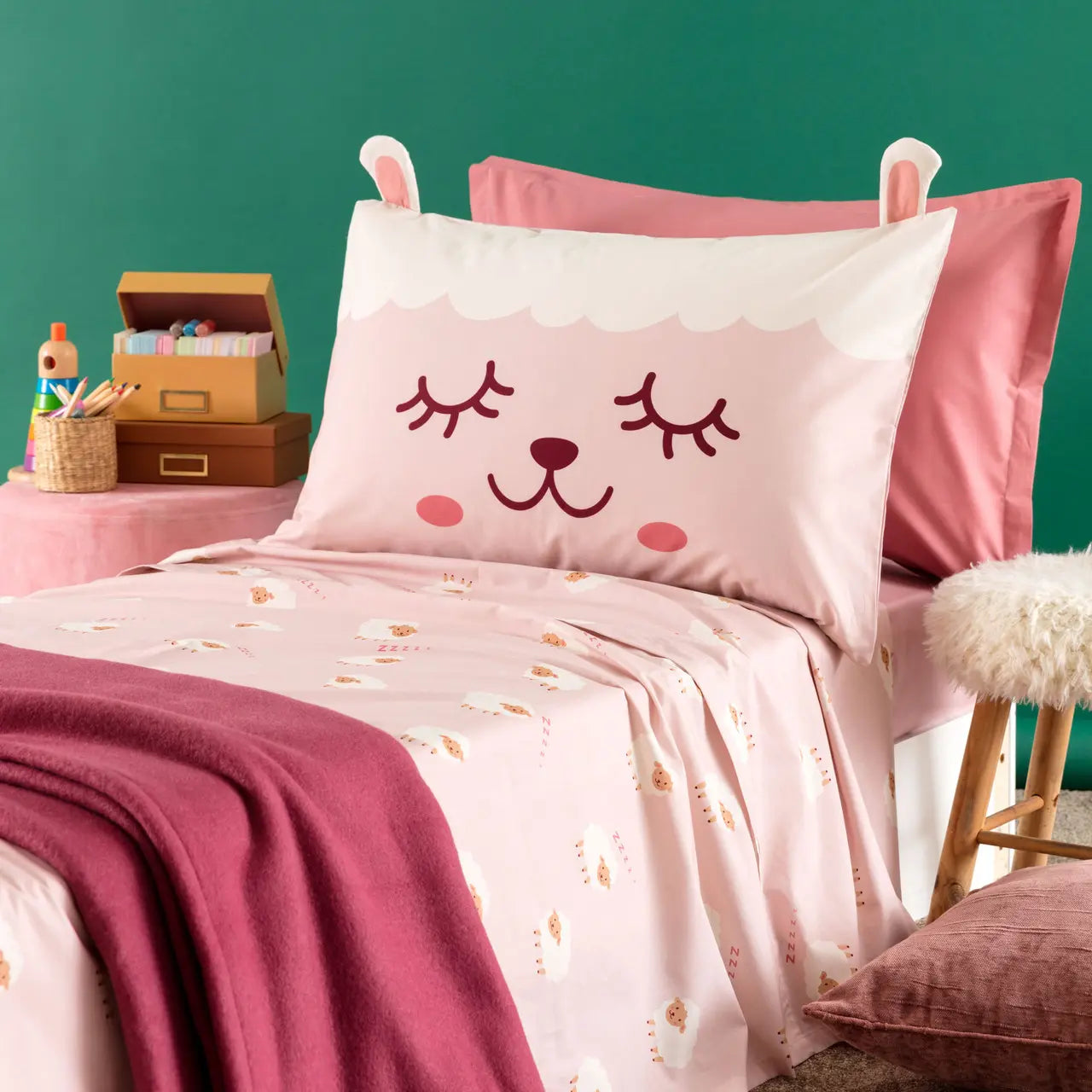 Parure Copripiumino KIDS Percalle Stampato Nina Letto Riviera