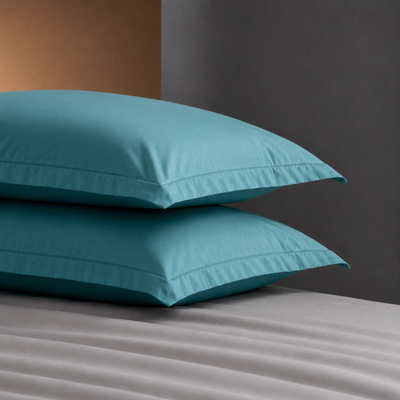 Coppia Federe Cotone Madapolam PAINT Letto Riviera 50 x 80 Turchese