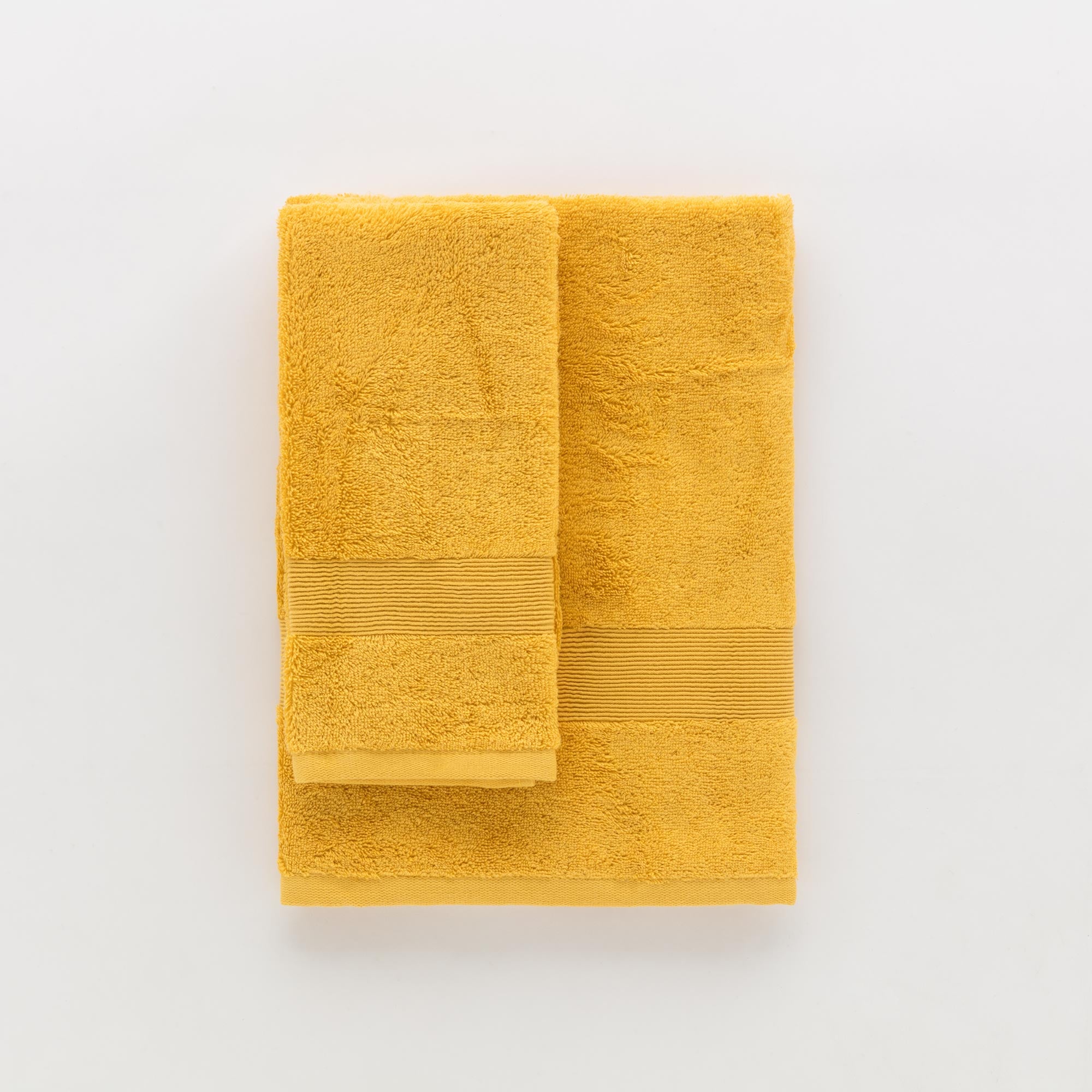 Set Asciugamani BORDURA Bagno Moreali Tessile Casa 60 x 110 / 40 x 60 Senape