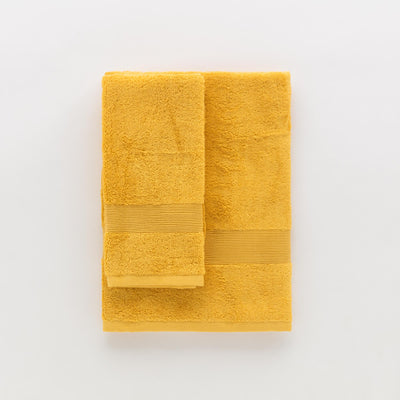 Set Asciugamani BORDURA Bagno Moreali Tessile Casa 60 x 110 / 40 x 60 Senape