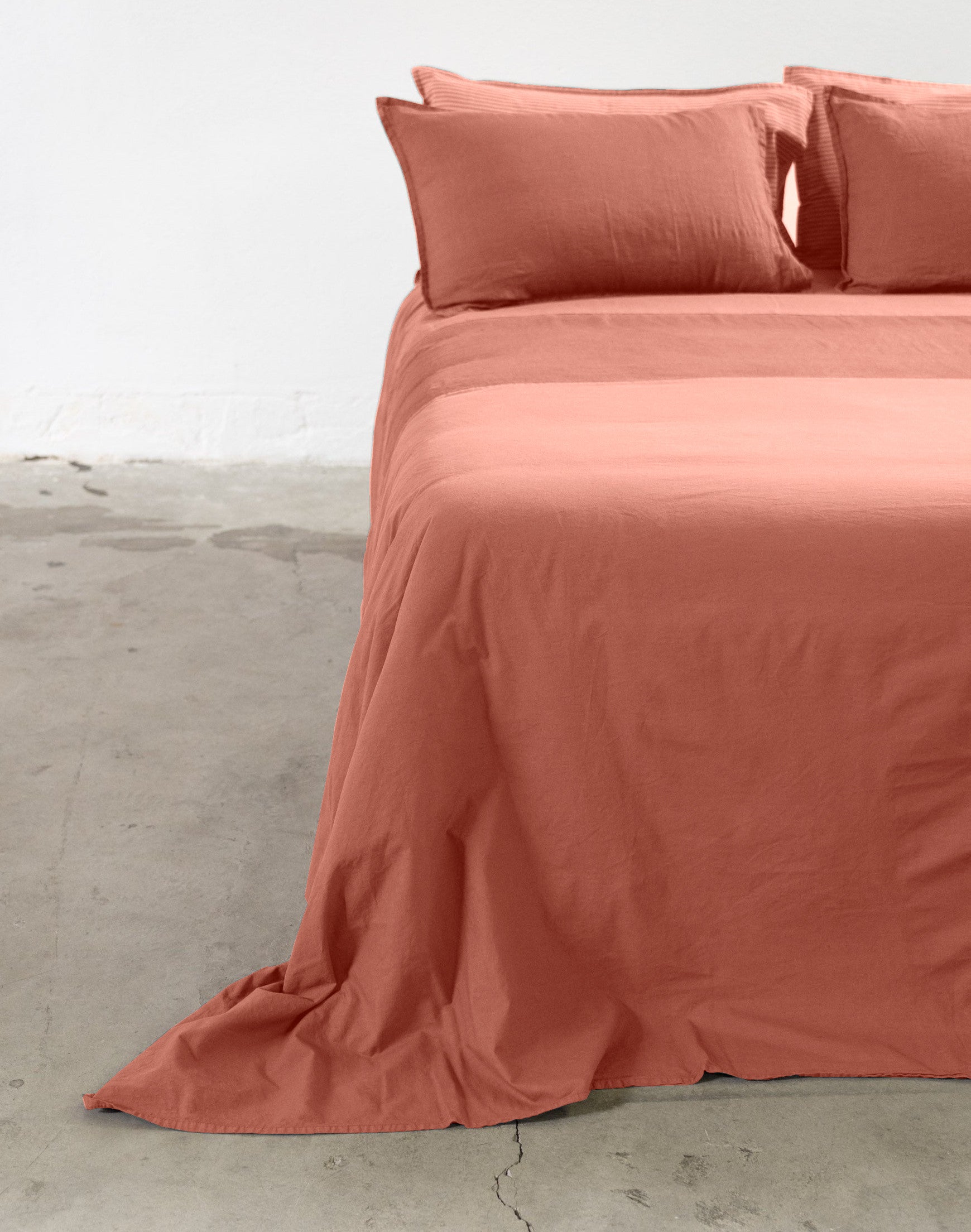 Parure Copripiumino No-Stiro Lino/Cotone NIRANO Letto Moreali Tessile Casa Matrimoniale Fard