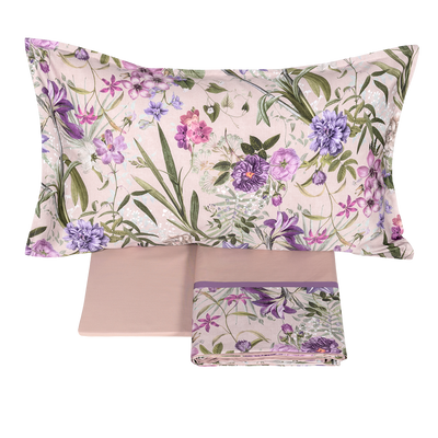 Completo Lenzuola Raso 300TC VANITAS Letto Fazzini Matrimoniale Lavanda