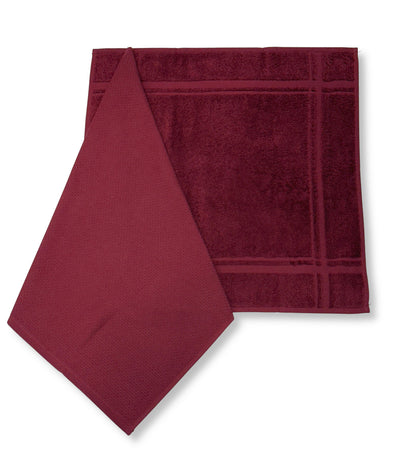 Set Canovacci Tela+Spugna APINO Cucina Moreali Tessile Casa 50 x 50 / 50 x 50 Burgundy