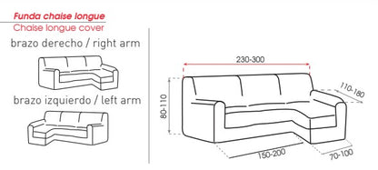 Copridivano Chaise Longue Bracciolo Lungo Soggiorno Belmarti