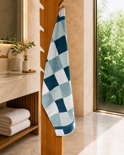 Asciugamano MAXI Cotone Americano Tinto Filo Bagno Moreali Tessile Casa