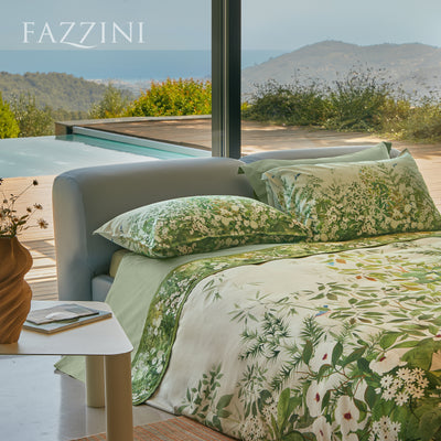 Parure Copripiumino Raso 300TC NARA Letto Fazzini Matrimoniale Verde