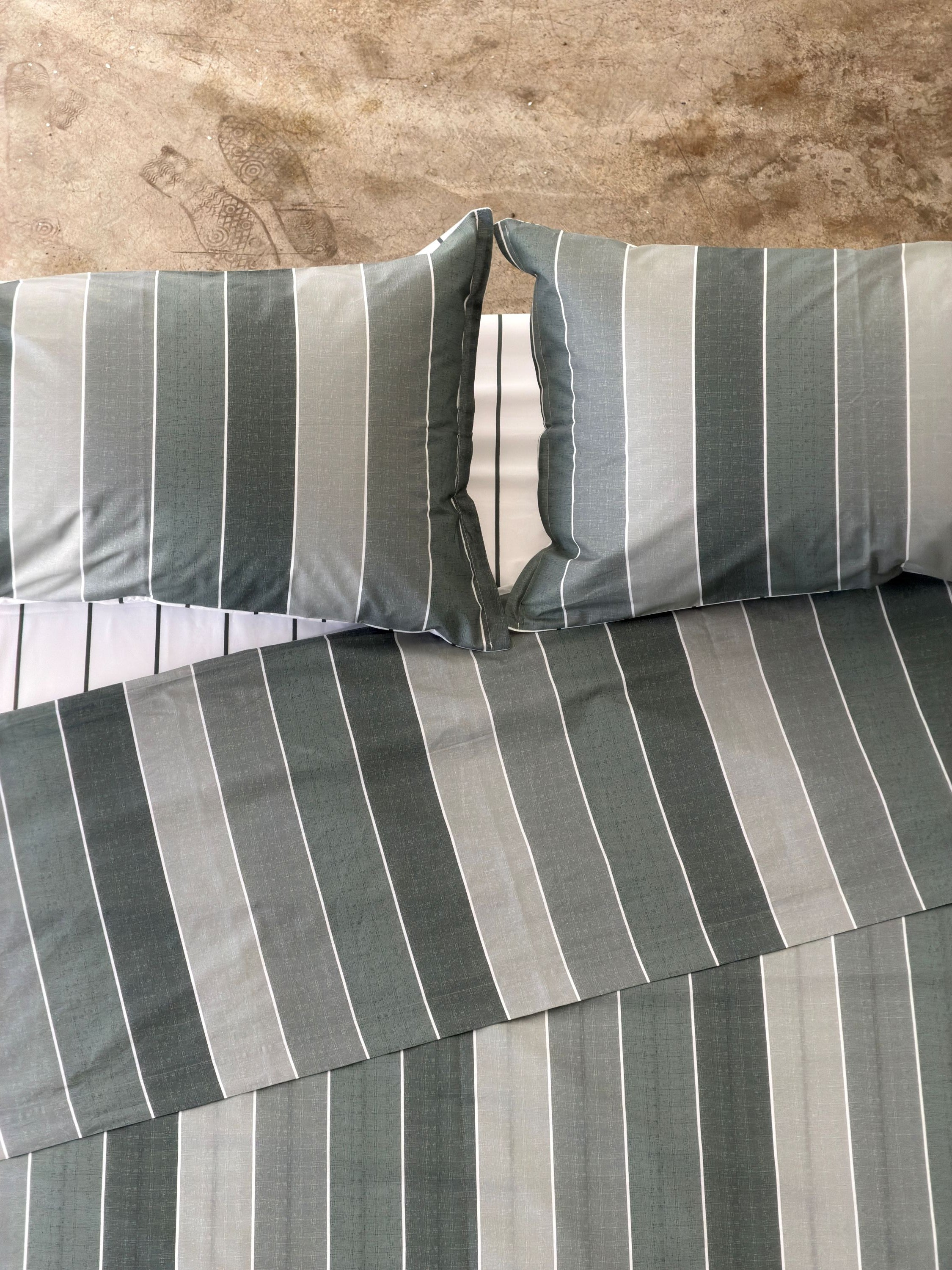 Completo Lenzuola Copriletto Rigone-Righe EASY Letto Moreali Tessile Casa