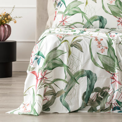Completo Lenzuola Copriletto Raso 300TC Stampa Digitale PREZIOSA Letto Reevèr