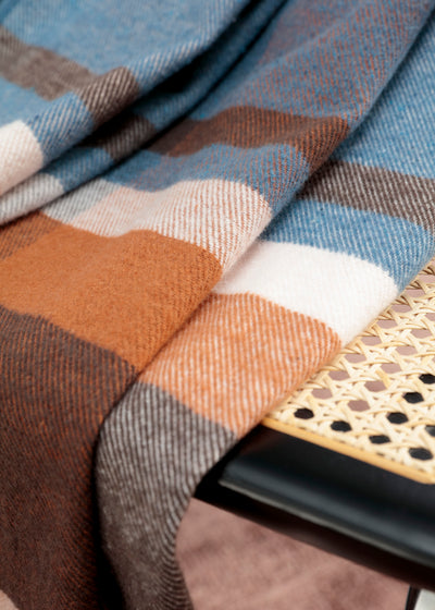 Plaid Sfrangiato Harmony Brown Made in Italy Soggiorno Borbo