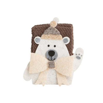 Set 3 Lavette + Cestino ATELIER D'INVERNO Bagno Maison Sucrée 30 x 30 Cioccolato