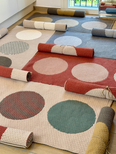 Tappeto Artigianale Jacquard Lino/Cotone POP ART Soggiorno Moreali Tessile Casa