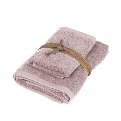 Coppia Asciugamani Square Bagno Fazzini 60 x 110 / 40 x 60 Rosa