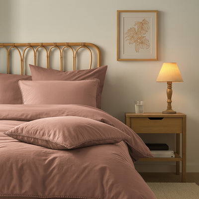 Parure Copripiumino No-Stiro PONPON Letto Moreali Tessile Casa Matrimoniale Fard