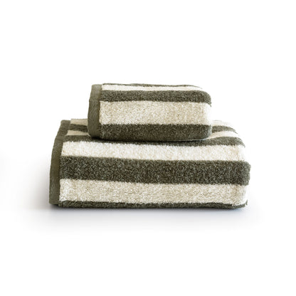 Set Asciugamani Made in Italy Righe Bagno Galizzi 60 x 100 Verde