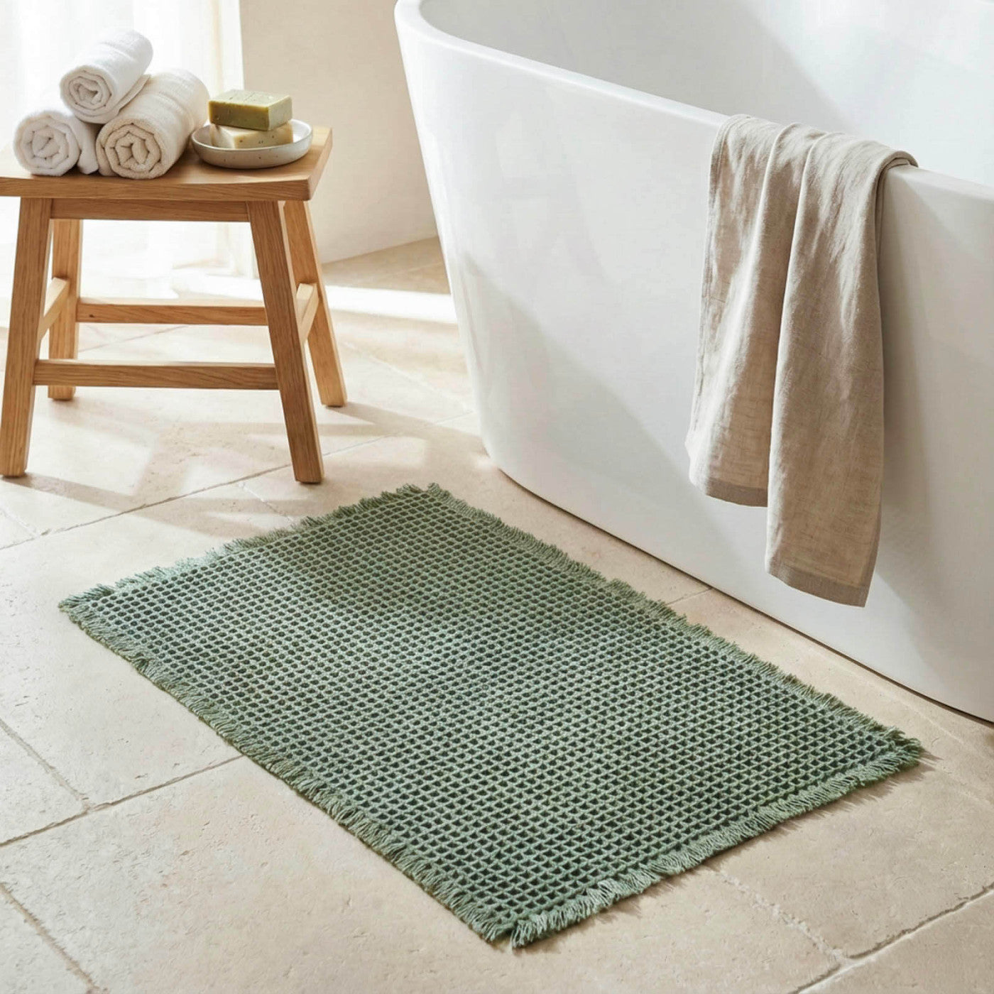 Tappeto Bagno Ape WAFFLE Bagno Moreali Tessile Casa 40 x 60 Verde