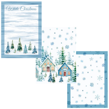 Set 3 Canovacci Twill Cotone Antimacchia WHITE CHRISTMAS Cucina Riviera 50 x 70 cm Multicolor