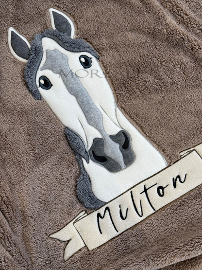 Plaid Pile Coccola Ricamato 'Horse' Soggiorno Maryplaid