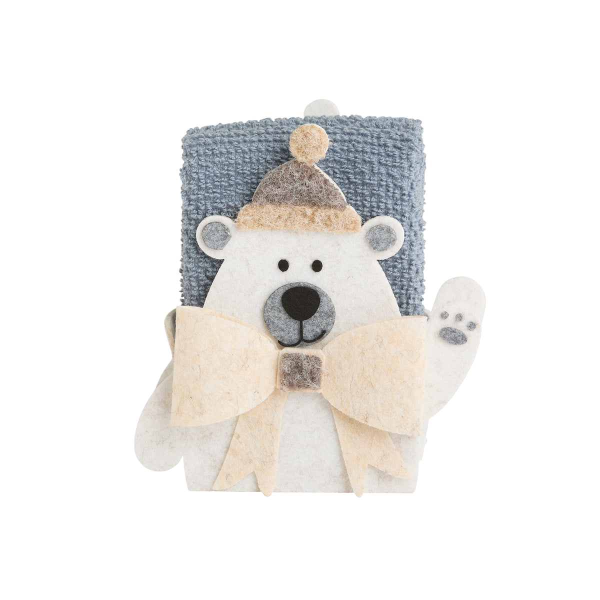 Set 3 Lavette + Cestino ATELIER D'INVERNO Bagno Maison Sucrée 30 x 30 Avio