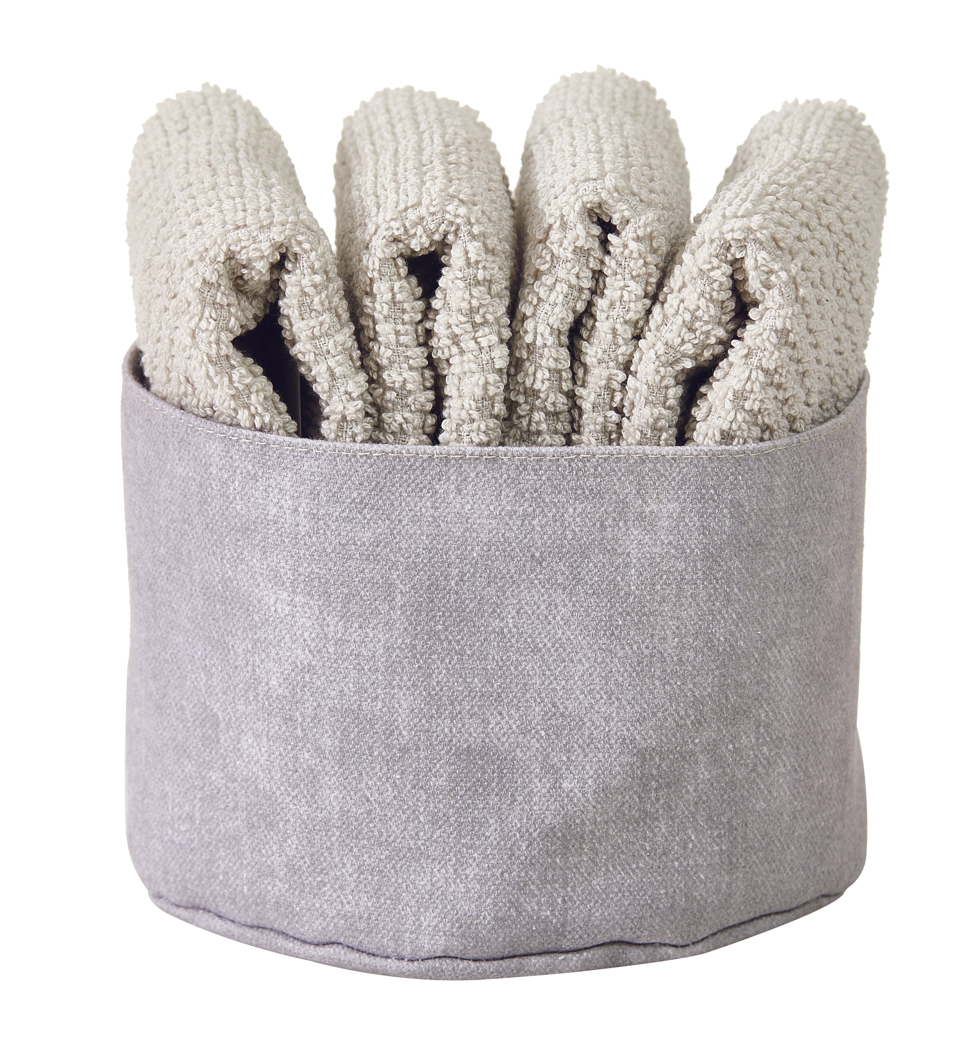 Set 4 Lavette + Cestino PEPE Bagno Maison Sucrée 30 x 30 Betulla var.39