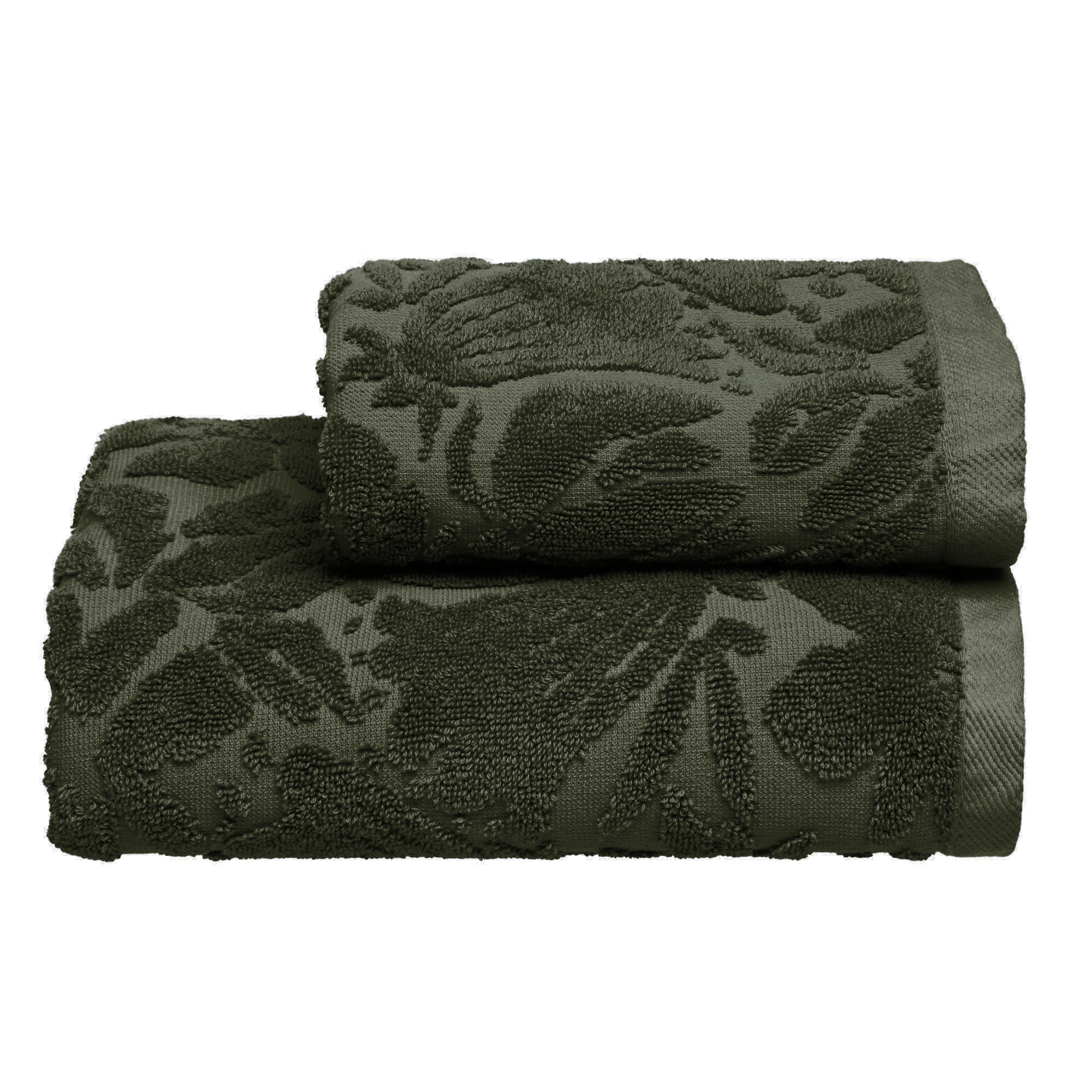 Set Asciugamani Jacquard Tinto Capo FLOWERS Bagno Moreali Tessile Casa 60 x 100 / 40 x 60 Eden