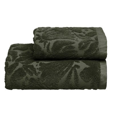 Set Asciugamani Jacquard Tinto Capo FLOWERS Bagno Moreali Tessile Casa 60 x 100 / 40 x 60 Eden