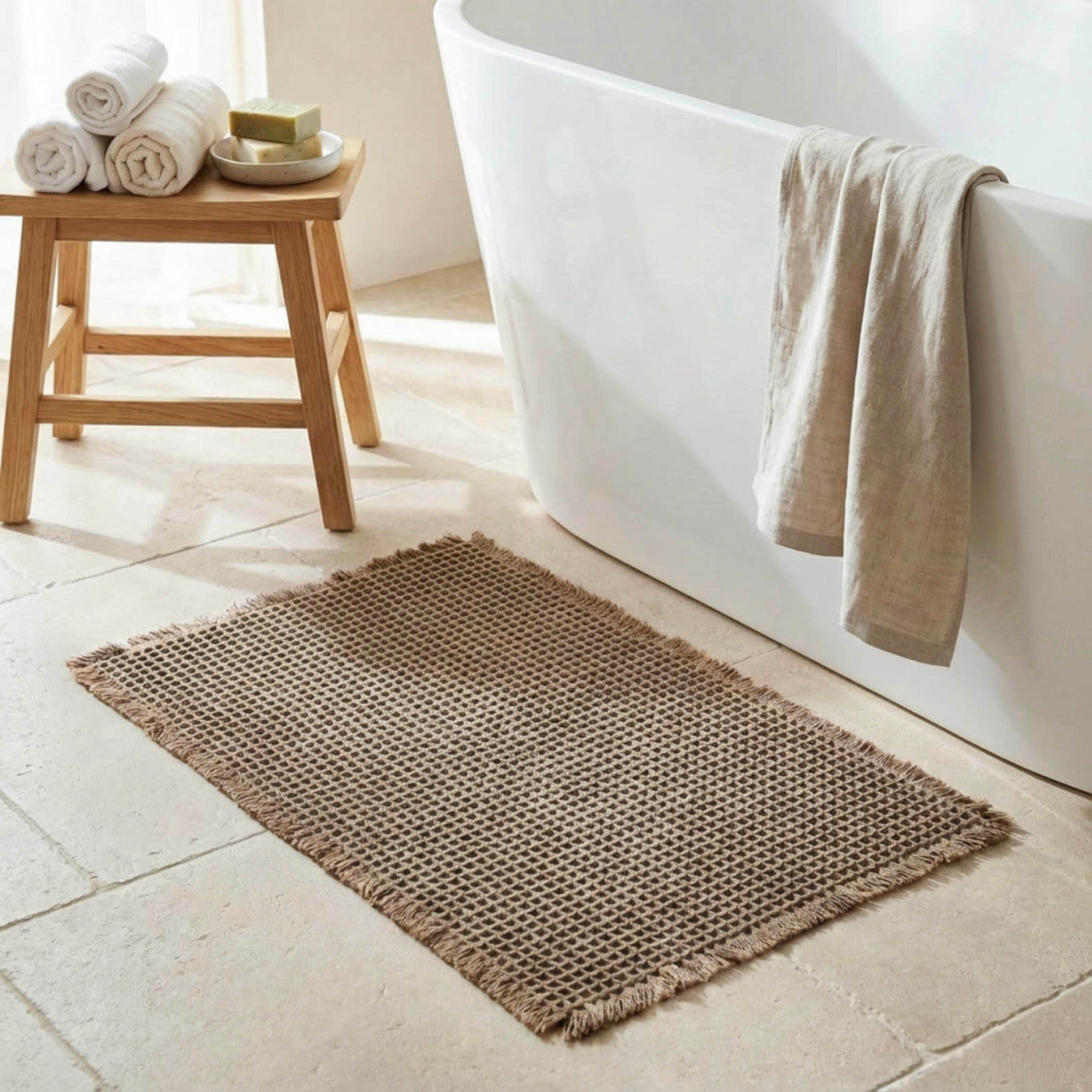 Tappeto Bagno Ape WAFFLE Bagno Moreali Tessile Casa 40 x 60 Deserto