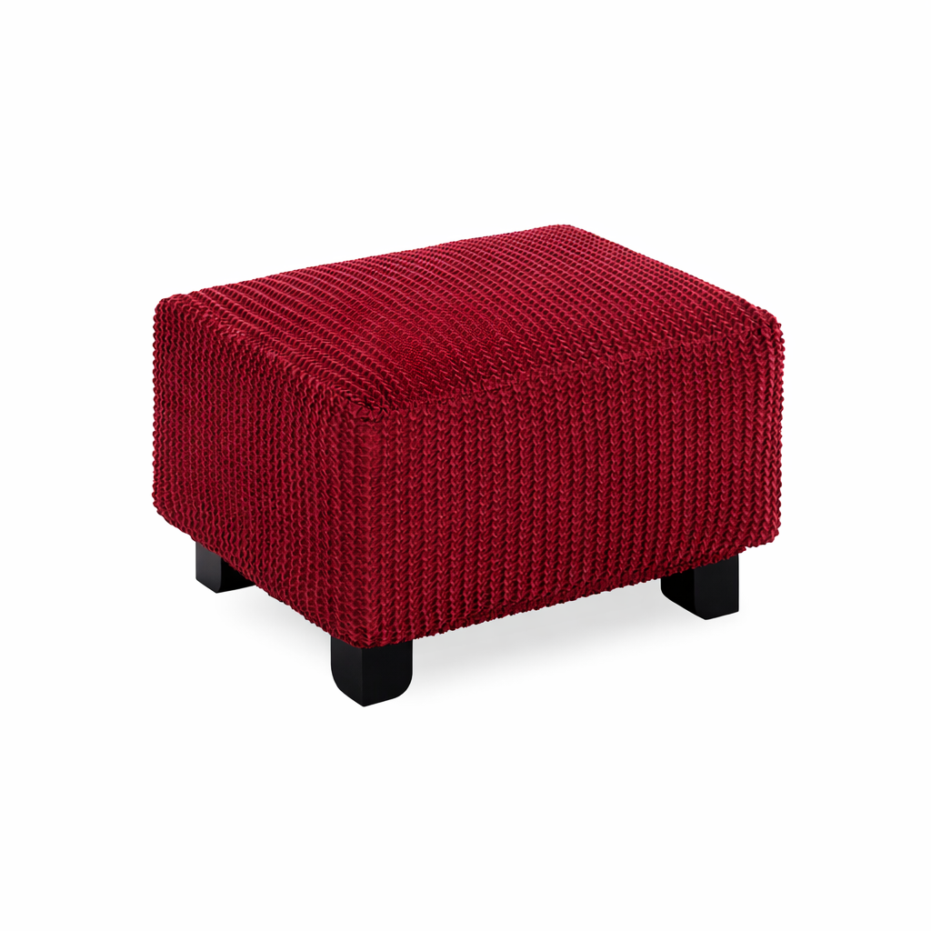 Copri Puff Multi-Stretch Soggiorno Belmarti Piccolo 40-65 cm Rosso Scuro
