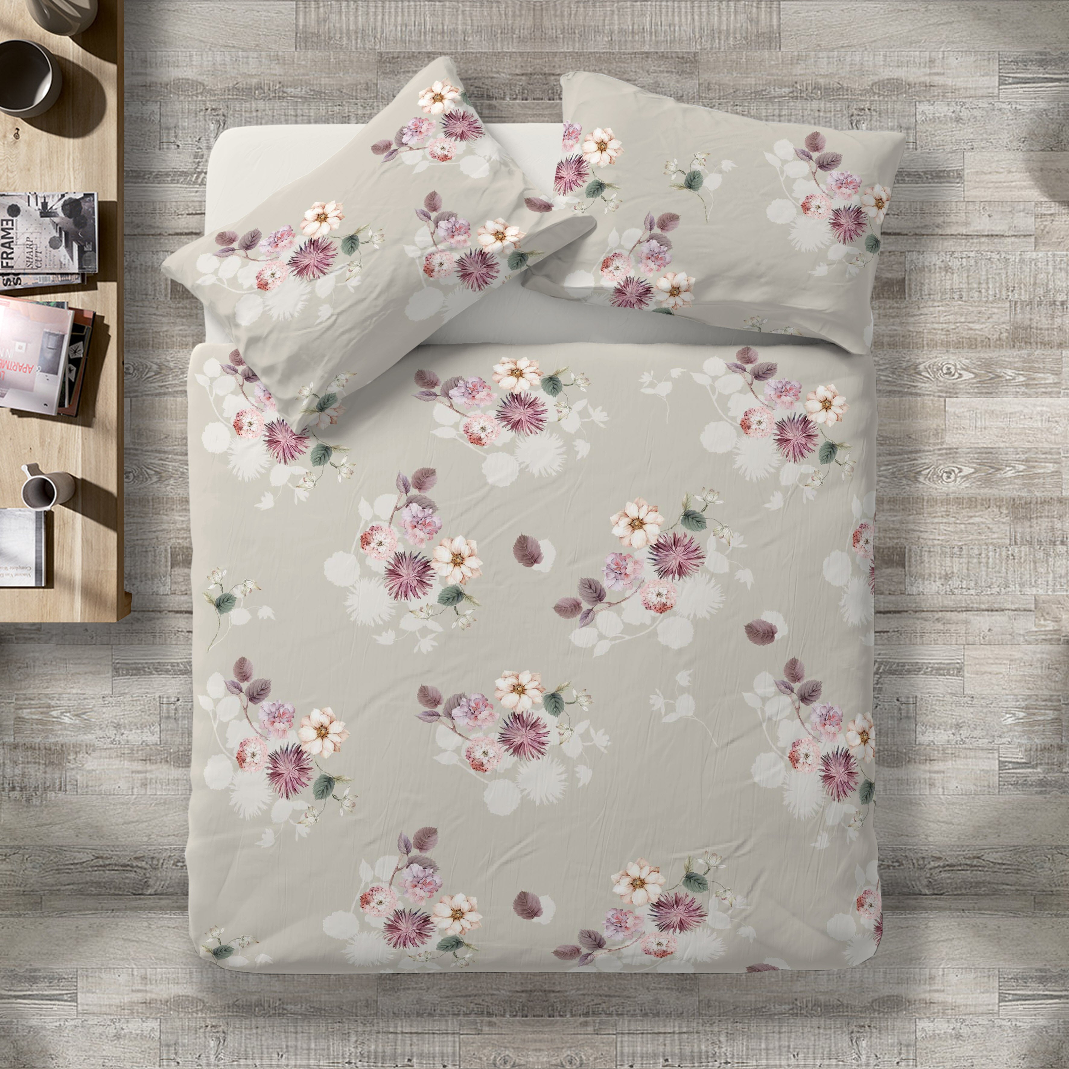 Parure Copripiumino Silver Age 2065 Letto Cogal Matrimoniale Tortora