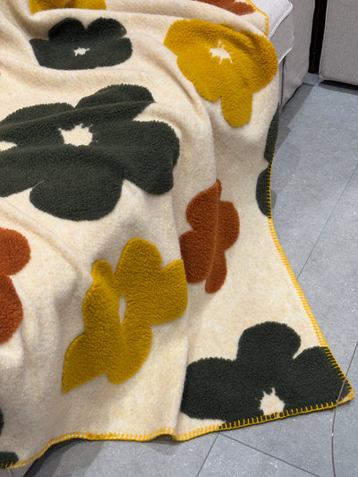 Plaid Lana Cotta Italiana POP ART FLOWERS Soggiorno Moreali Tessile Casa
