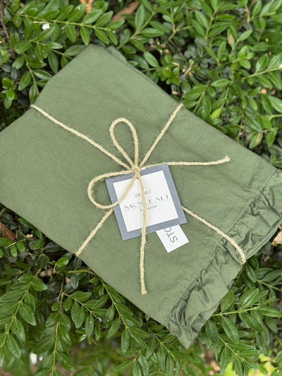 Coppia Federe Cotone No-Stiro FRAPPINA Letto Moreali Tessile Casa 50 x 80 cm Verde