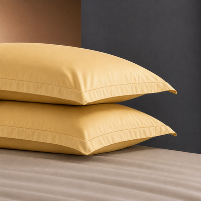 Coppia Federe Cotone Madapolam PAINT Letto Riviera 50 x 80 Giallo Crema