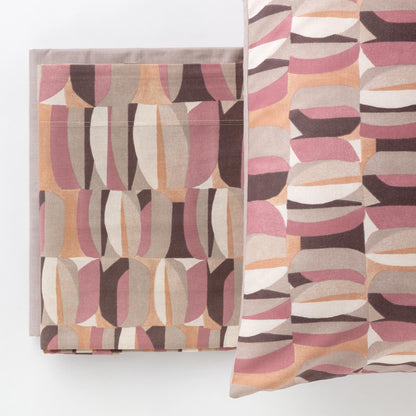 Parure Copripiumino Cotone Stampato Gin Letto Riviera Matrimoniale Marron Glacè