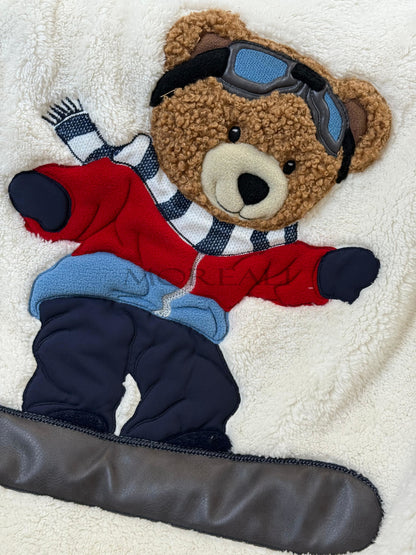 Plaid Pile Coccola Ricamato 'Teddy Snow' Soggiorno Maryplaid