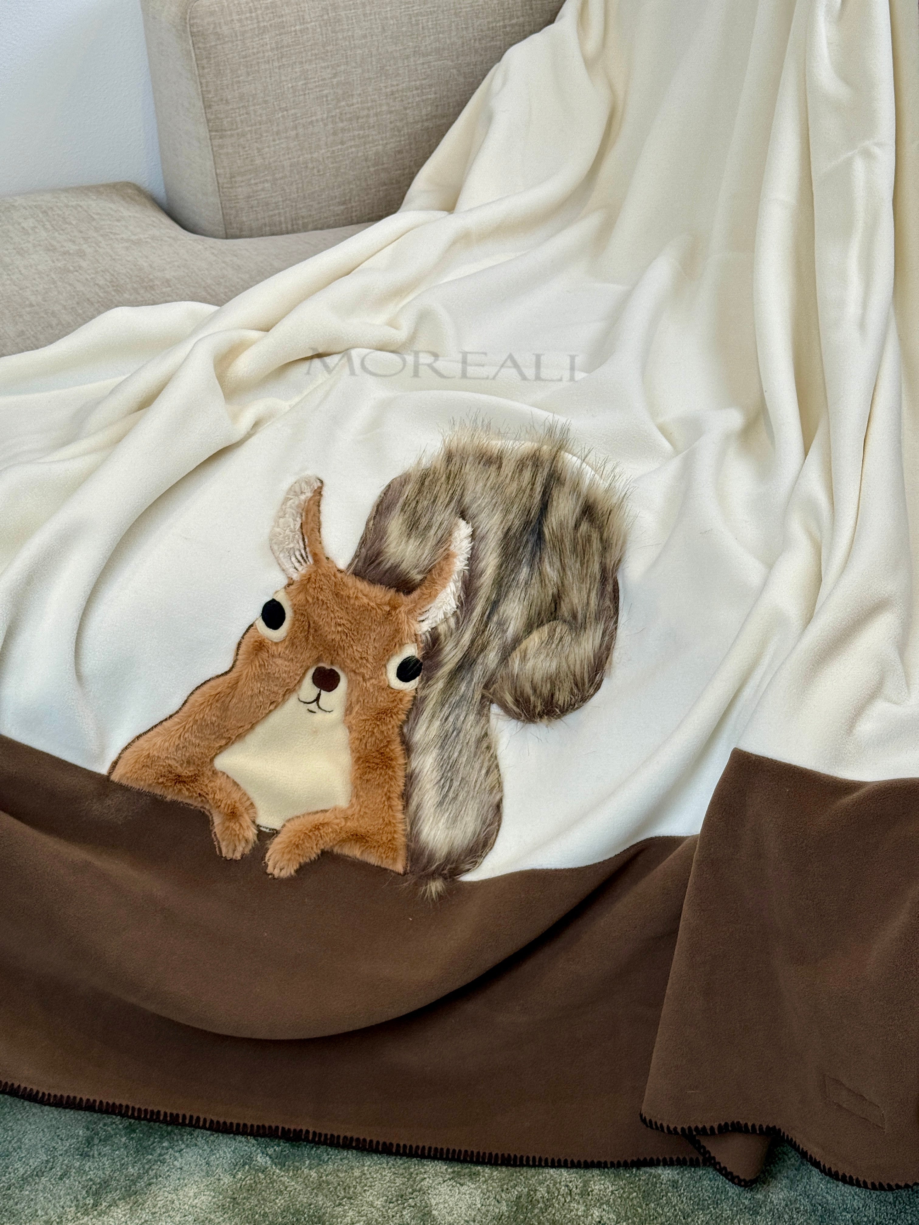 Plaid Pile Battuto Ricamato 'Scoiattolino' Soggiorno Maryplaid