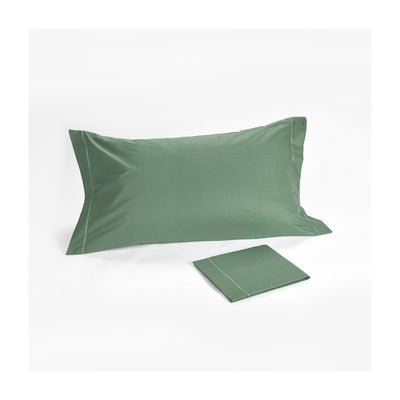 POPUP - Federa 4 Volants Percalle Cotone Made in Italy Materasso Moreali Tessile Casa 50 x 80 cm Verde