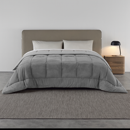 Trapunta Pelliccia Extra Soft COCCOLA Letto Moreali Tessile Casa Singolo 170 x 260 Grigio