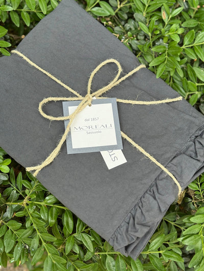 Coppia Federe Cotone No-Stiro FRAPPINA Letto Moreali Tessile Casa 50 x 80 cm Antracite