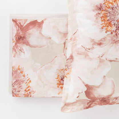 Completo Lenzuola Copriletto Raso 300TC Stampa Digitale Hellebro Letto Reevèr Matrimoniale Cipolla