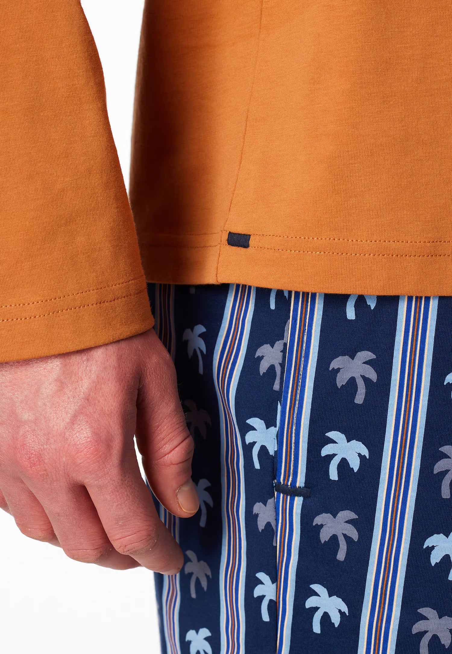 Maglietta Manica Lunga Uomo Cotone Coccio Abbigliamento Schiesser